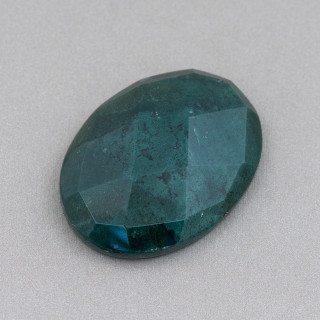 Componente Cabochon Grande Ovale Sfaccettato 30x40mm 1pz Agata Muschiata