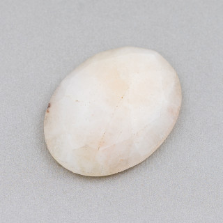 Componente Cabochon Grande Ovale Sfaccettato 30x40mm 1pz Calcite