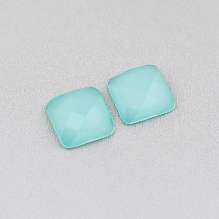 Μεγάλο Τετράγωνο Faceted Cabochon Εξάρτημα 16mm 5τμχ Κρύσταλλο Νερού