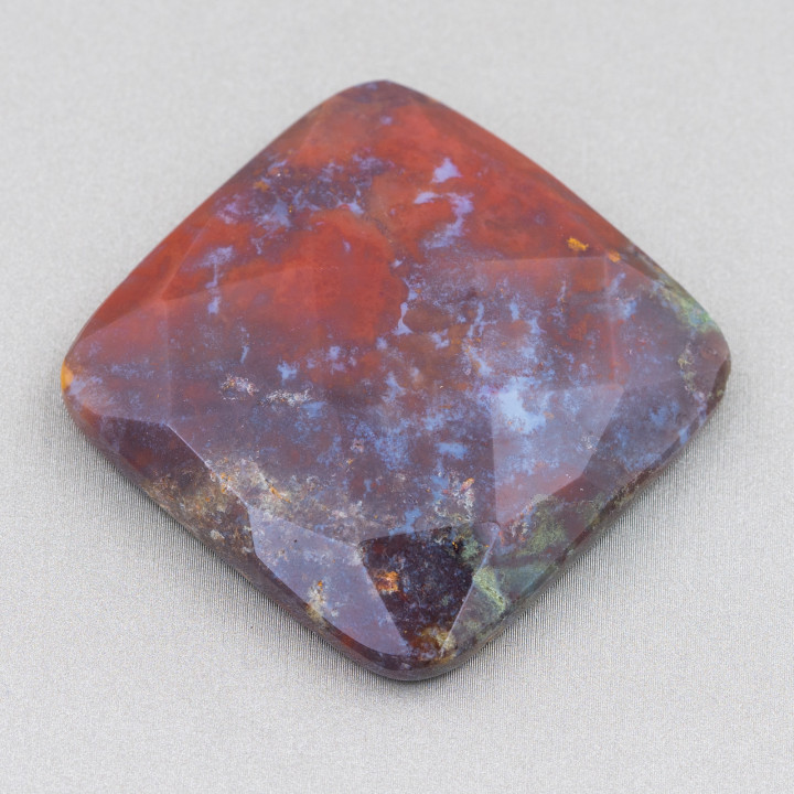 Μεγάλο Τετράγωνο Faceted Cabochon Εξάρτημα 40mm 1τμχ Ινδικός Αχάτης