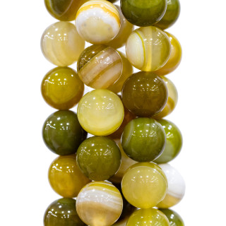 Agata Pomelo Striata rund glatt 12mm