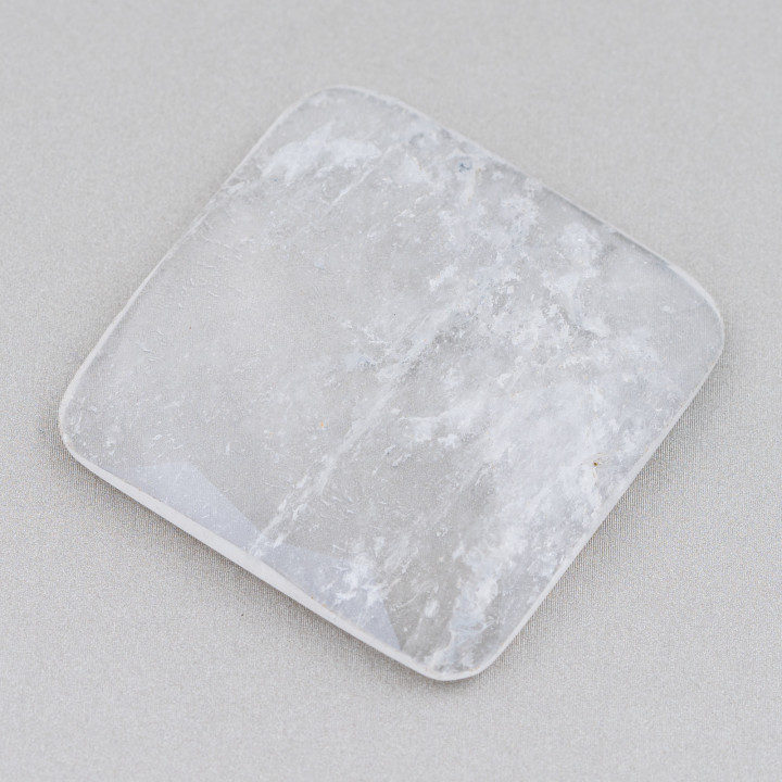 Componente Cabujón Facetado Cuadrado Grande 40mm 1pc Cristal De Roca