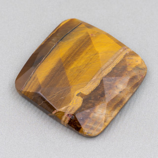Μεγάλο τετράγωνο Faceted Cabochon Component 40mm 1pc Tiger's Eye