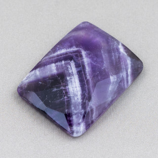 Cabochon Component Large Faceted Rectangle 30x40mm 1pc Amethyst