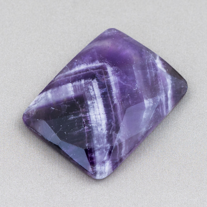 Cabochon Component Large Faceted Rectangle 30x40mm 1pc Amethyst