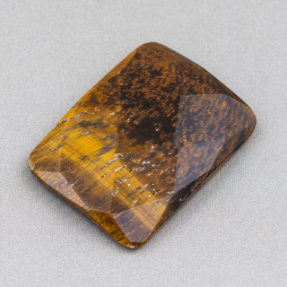 Large Faceted Rectangle Cabochon Component 30x40mm 1pc Tiger's Eye