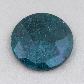 Composant Grand Cabochon Rond Facette 40mm 1pc Agate Mousse