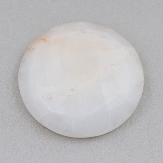 Large Round Faceted Cabochon Component 40mm 1pc Calcite