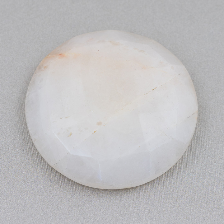 Μεγάλο Στρογγυλό Faceted Cabochon Component 40mm 1τμχ Ασβεστίτης