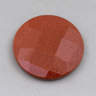 Componente Cabochon Grande Tondo Sfaccettato 40mm 1pz Pietra Del Sole