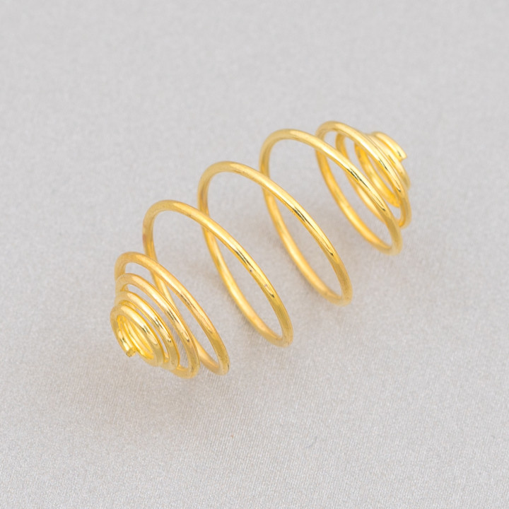 Harmonica Spiral Brass Cage Connector Component 13.5x21mm 15pcs Golden