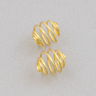 Composant de connecteur de cage en laiton spirale harmonique 8.5x10mm 30pcs doré