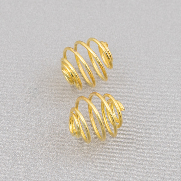 Componente de conector de jaula de latón espiral armónico 8,5x10mm 30 piezas dorado