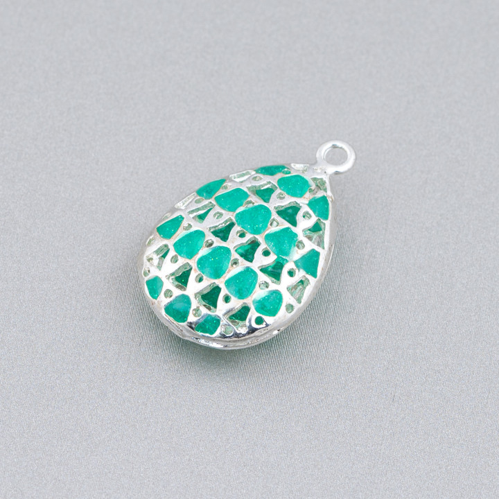 Connector Component Enamelled Brass Beads Pendant Drops 17x27mm 6pcs