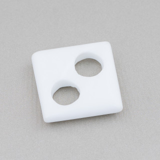 Componente Criollo Cuadrado 30mm 3pcs Ágata Blanca