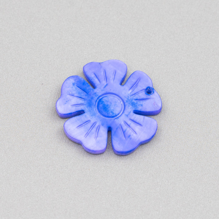 Componente Pendente Di Madreperla Piatta Inciso 25mm 4pz