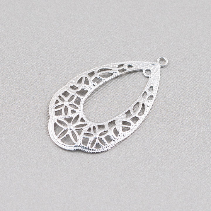 Componente colgante de gota de filigrana de latón 18x33 mm 32 piezas
