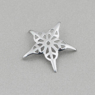 925 Sterling Silber Komponentenverbinder Perforierter Stern Cup Spacer 18mm 10St