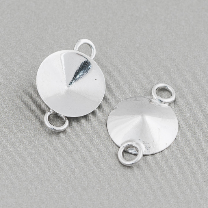 Connecteur de composant en argent sterling 925 rond avec 2 anneaux 11mm 10pcs