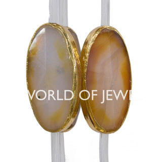 Achatkantig Rotgold Oval facettierte Platte 20x40mm 6St