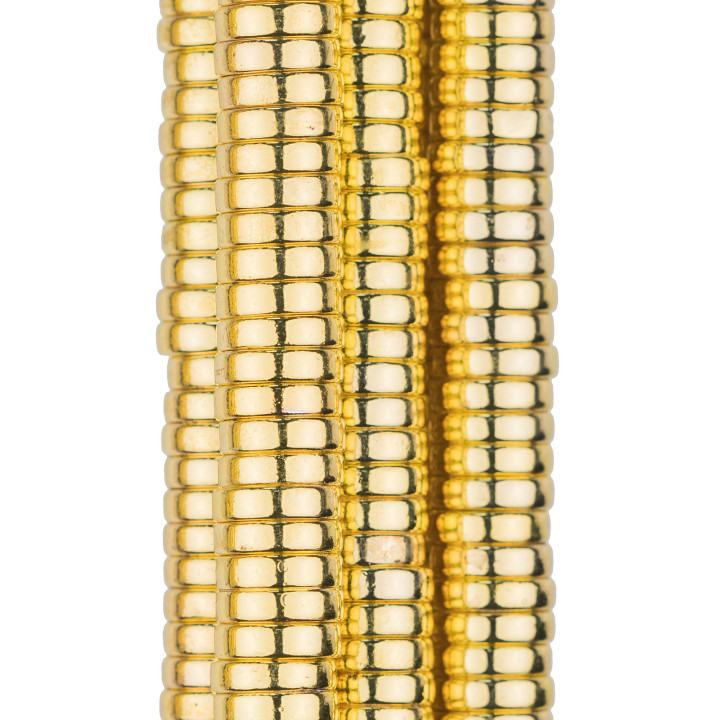 Arandelas Hematites Discos Lisos 10x2mm Oro 18k