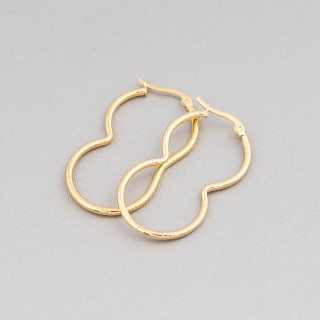 Fantasy Steel Ohrringe 25x45mm 5 Paar Golden