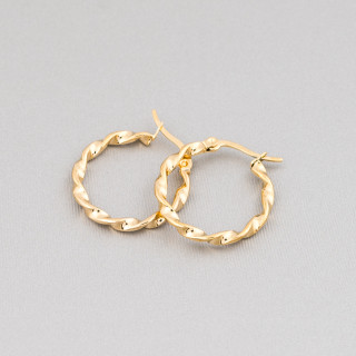 Diadema Giro Acero Liso 25mm 10 Pares Dorado