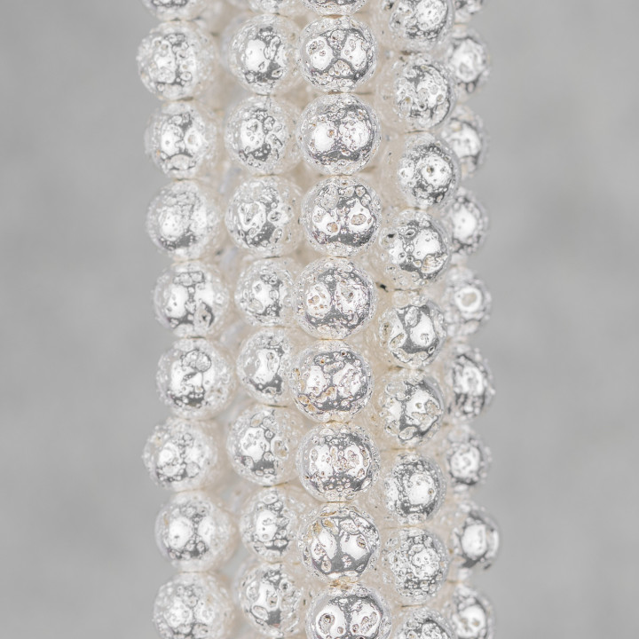 Lavastein versilbert 12mm