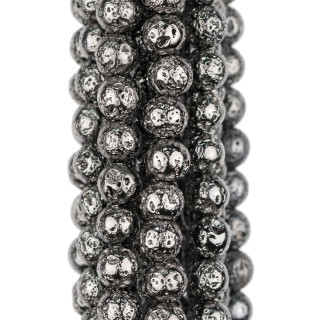 Ruthenium Plated Lava Stone 6mm