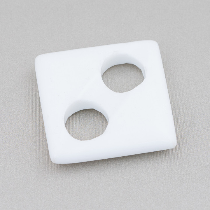 Creole Square Component 35mm 2pcs White Agate
