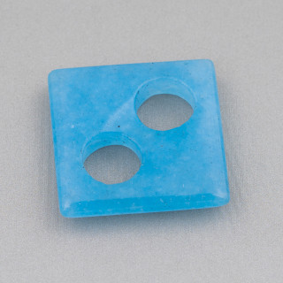 Créole Composant Carré 35mm 2pcs Quartz Céleste