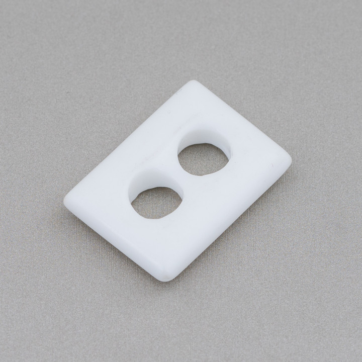 Componente Creola Rettangolo 22x30mm 4pz Agata Bianca