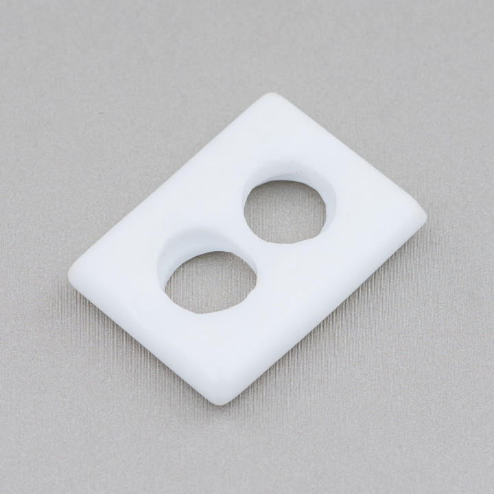 Kreolische Komponente Rechteck 26x35mm 3St Weißer Achat