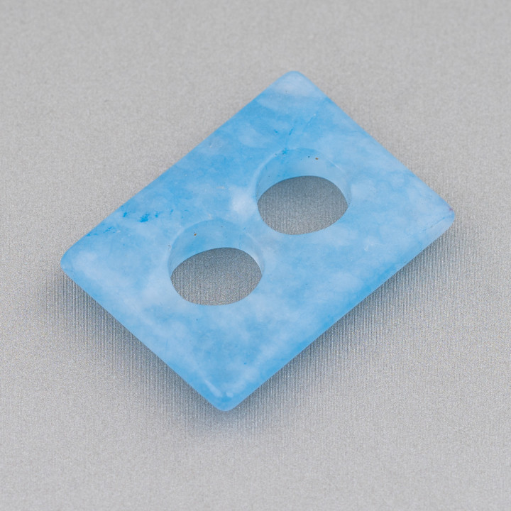 Creole Rectangle Component 26x35mm 3pcs Light Blue