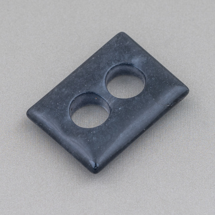 Composant Créole Rectangle 26x35mm 3pcs Gris Jade