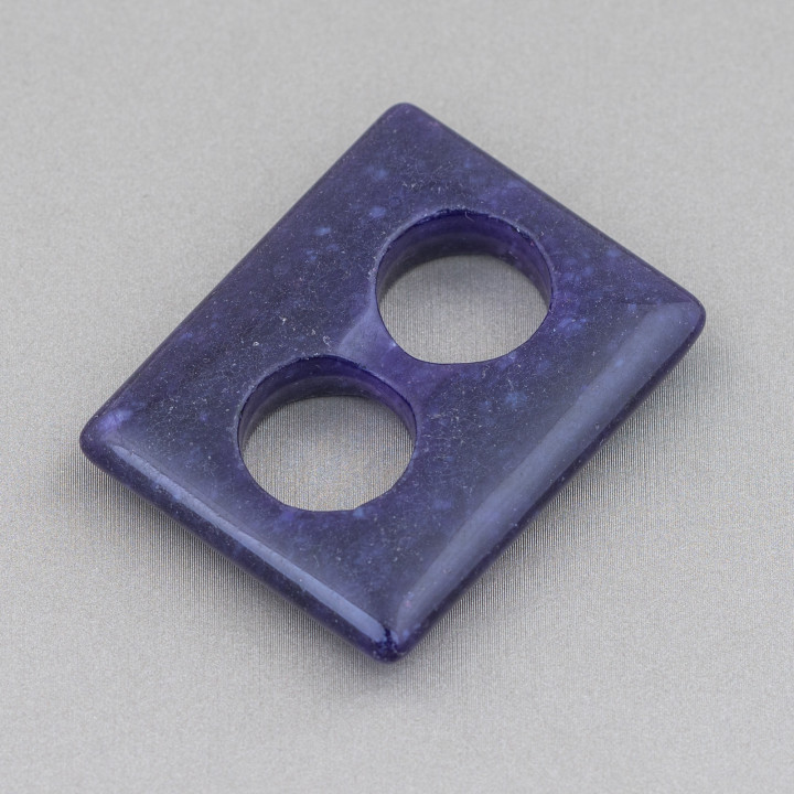 Rectángulo De Componente Criollo 32x40mm 2pcs Jade Morado