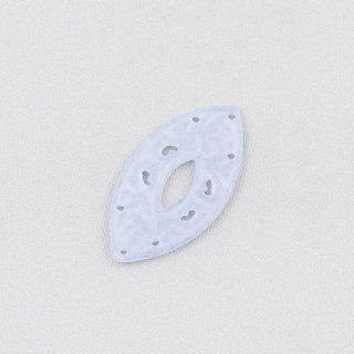 Componente de Jade Birmano Placa Grabada 2 Piezas Ovalada 23x43mm Lila