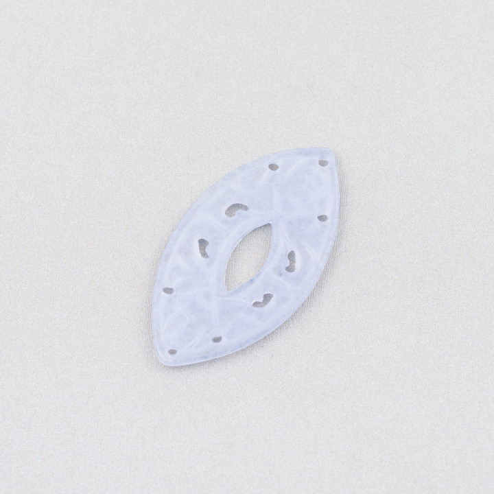 Componente de Jade Birmano Placa Grabada 2 Piezas Ovalada 23x43mm Lila