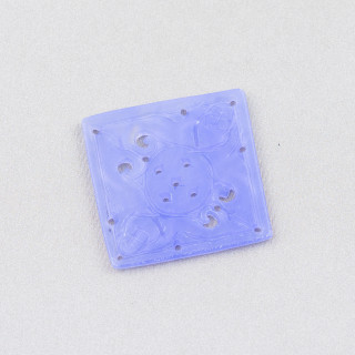 Burma Jade Component Engraved Plate 2pcs Square 30mm Lilac