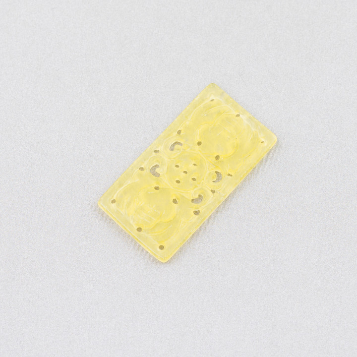 Composant Jade Birman Plaque Gravée 2pcs Rectangle 20x35mm Jaune