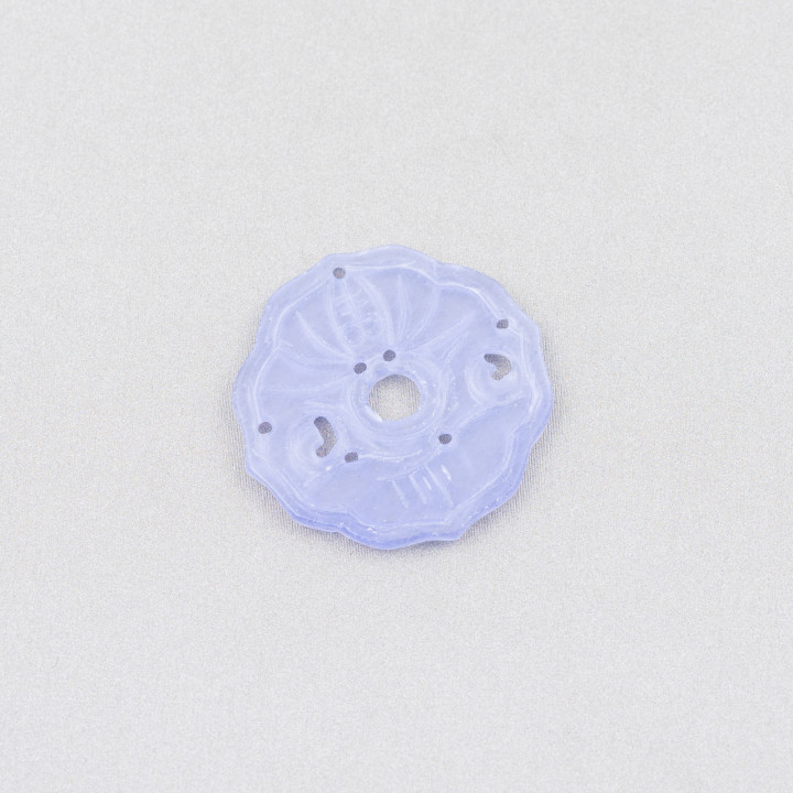 Jade Birman Composant Plaque Gravée 2pcs Ronde 28mm Lilas