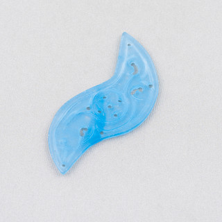 Jade Birman Composant Gravé Plaque 2pcs Twist 22x52mm Bleu Clair