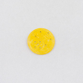 Jade Birman Composant Gravé Plaque 3pcs Ronde 23-25mm Jaune