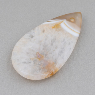 Drop Pendant Component 32x56mm 2pcs Striped Brown Agate