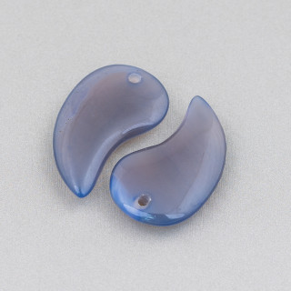 Στοιχείο κρεμαστό κόμμα Drop 20x30mm 6τμχ Γκρίζο Ανοιχτό Μπλε Αχάτης