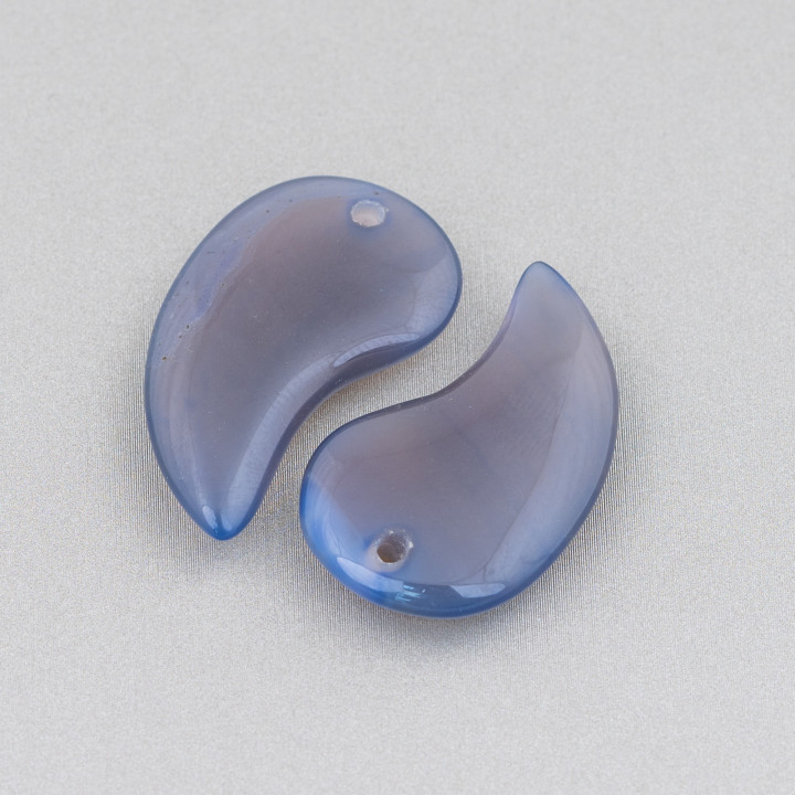 Στοιχείο κρεμαστό κόμμα Drop 20x30mm 6τμχ Γκρίζο Ανοιχτό Μπλε Αχάτης