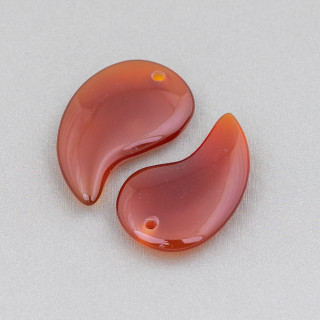 Coma Gota Colgante Componente 20x30mm 6pcs Ágata Roja