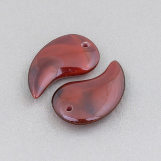 Componente colgante de gota de coma 20x30 mm 6 piezas Ágata roja oscura