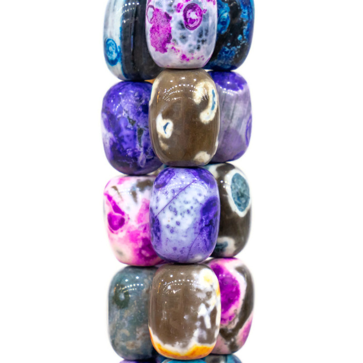 Gestreifter zweifarbiger Achatfass 13x18mm Mehrfarbig