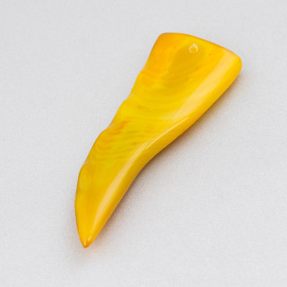 Componente Pendente Cornetto 24x65mm 2pz Agata Gialla